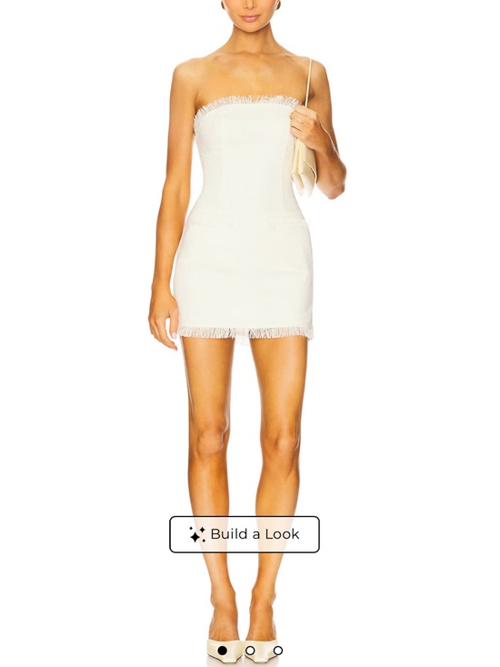 More To Come Dresses & Skirts - Fringe-Trim Strapless Mini Dress in Cream